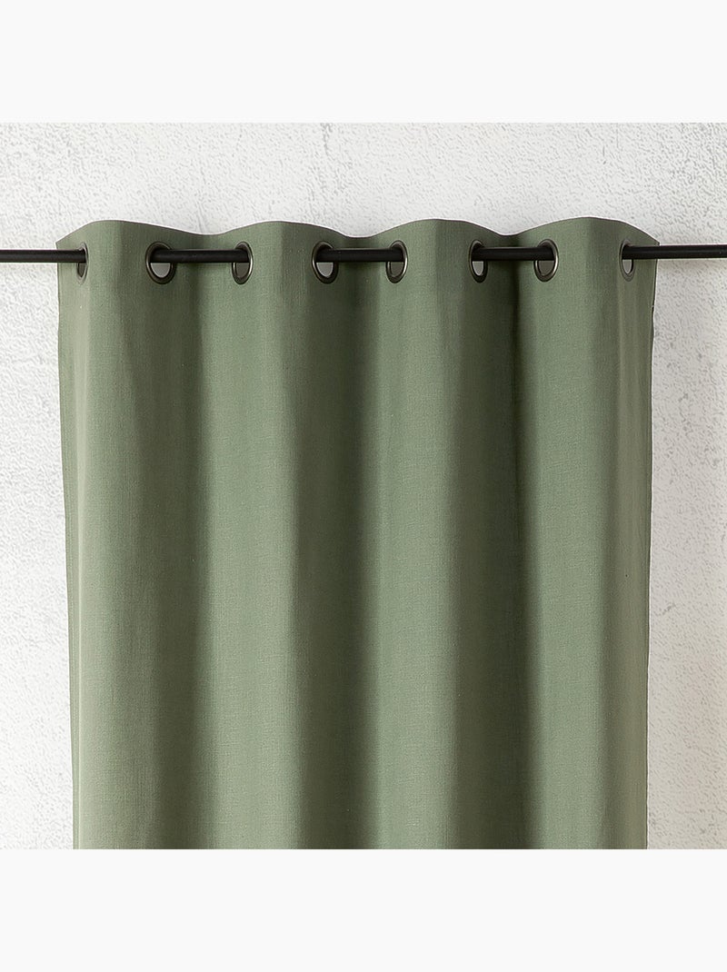 Tenda in lino con occhielli Verde - Kiabi