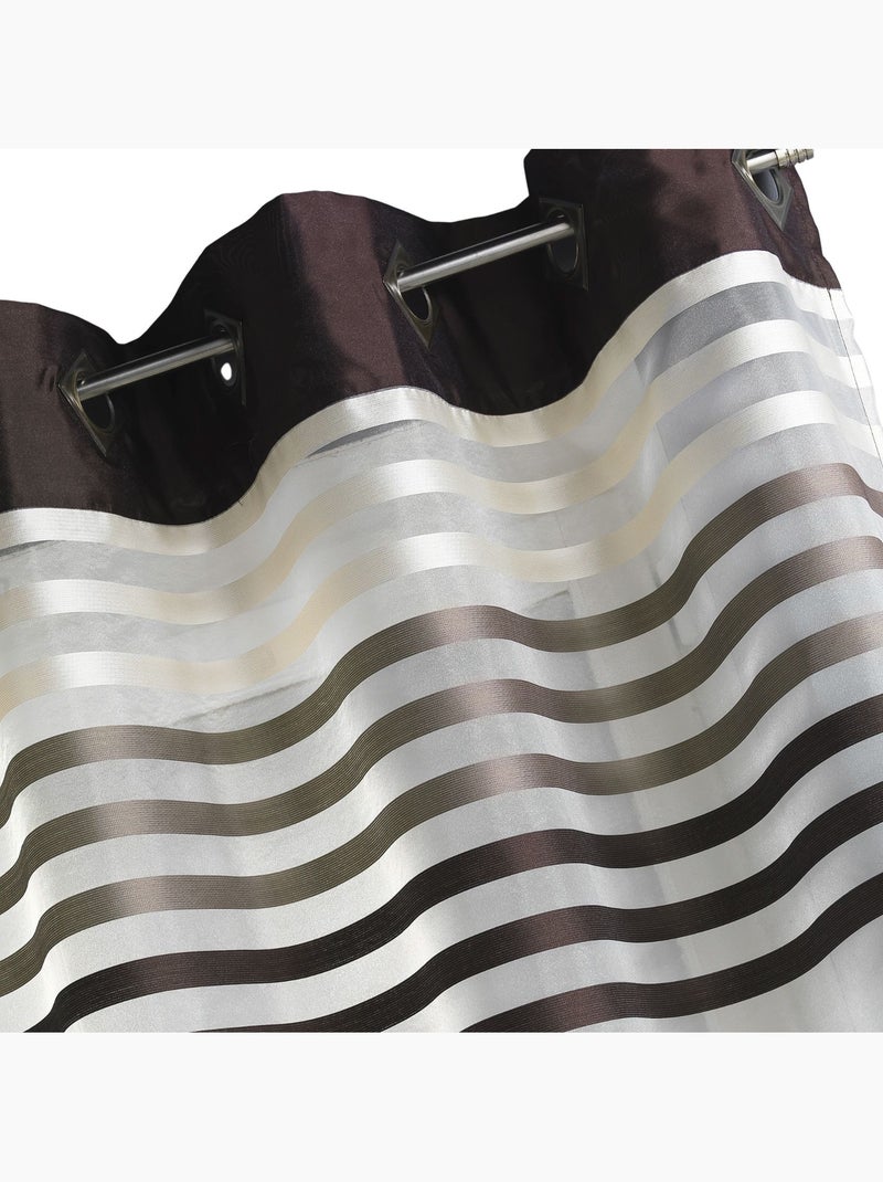 Tenda in organza a righe colorate Marrone glacé - Kiabi