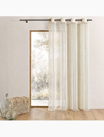 Tenda in organza a righe verticali con bordatura