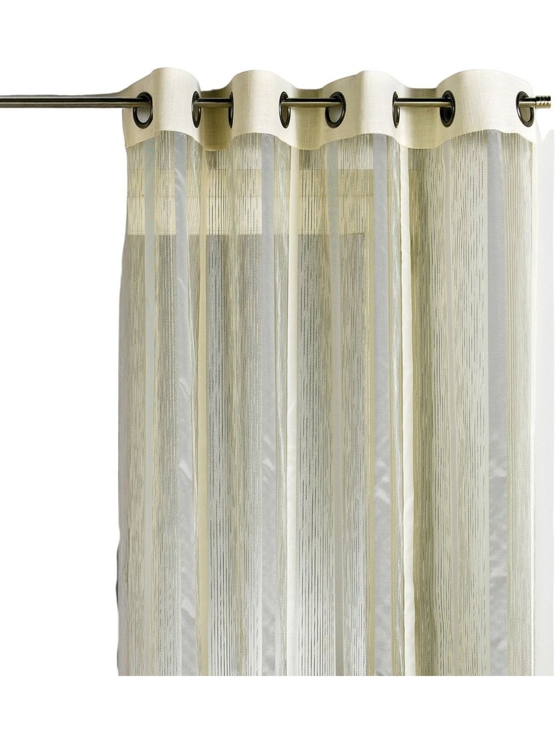 Tenda in organza a righe verticali con bordatura Grigio chiaro - Kiabi