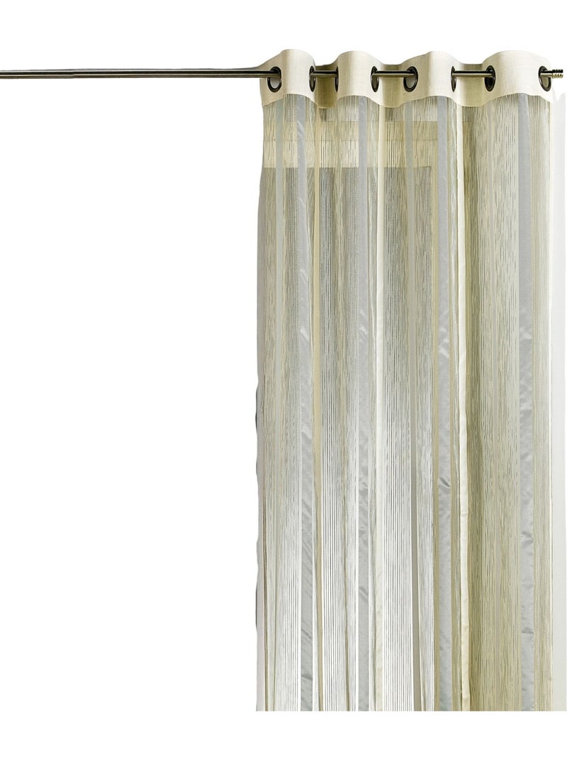 Tenda in organza a righe verticali con bordatura Grigio chiaro - Kiabi