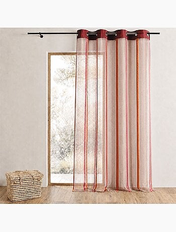 Tenda in organza a righe verticali con bordatura