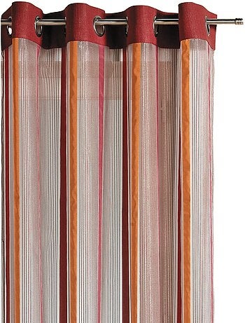 Tenda in organza a righe verticali con bordatura