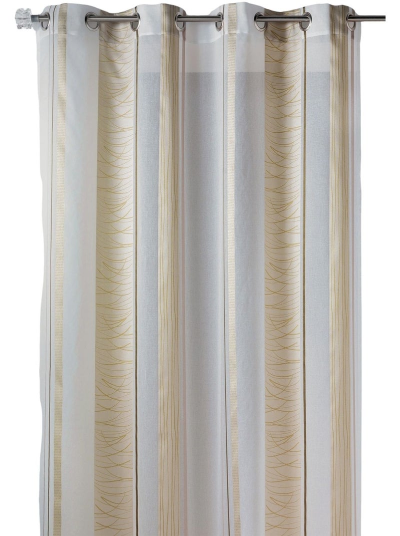 Tenda in organza a righe verticali con motivo Legno naturale - Kiabi