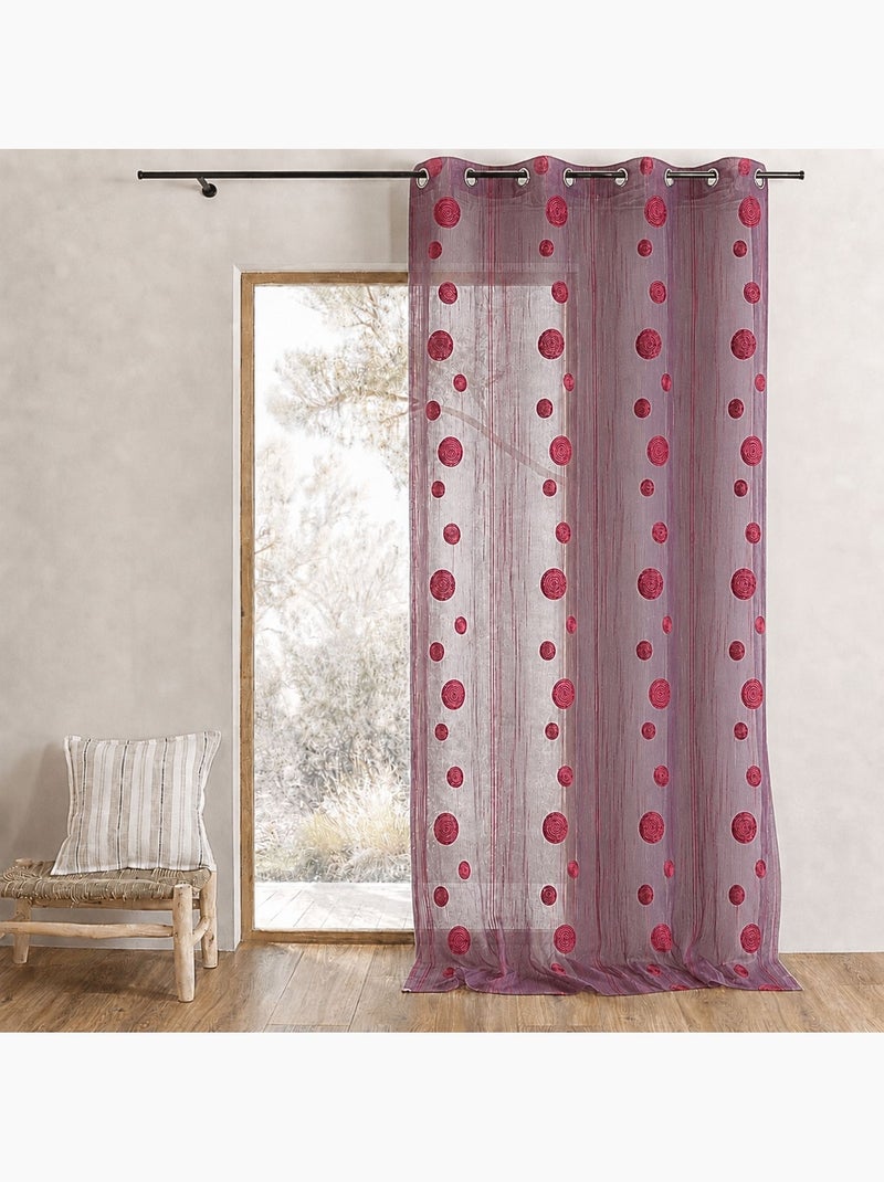 Tenda in organza con fili tagliati e motivo a cerchi Bordeaux - Kiabi