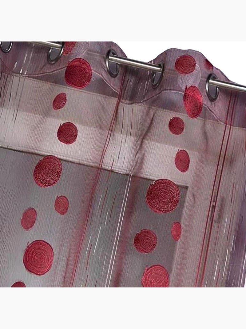 Tenda in organza con fili tagliati e motivo a cerchi Bordeaux - Kiabi