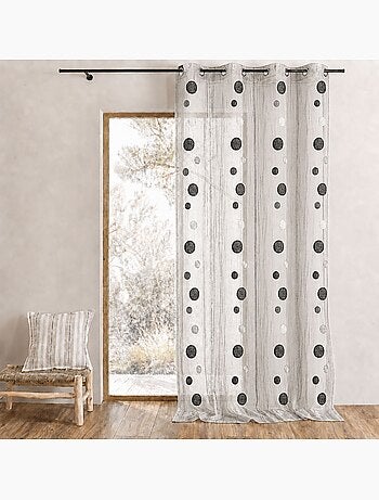 Tenda in organza con fili tagliati e motivo a cerchi