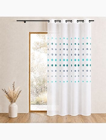 Tenda in organza con pois geometrici