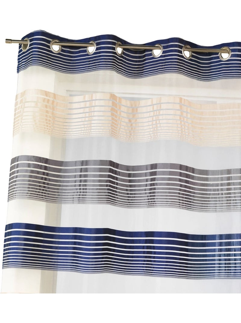 Tenda in organza con sottili righe orizzontali colorate Blu marino - Kiabi