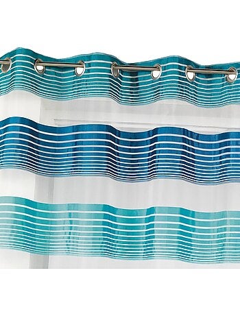 Tenda in organza con sottili righe orizzontali colorate