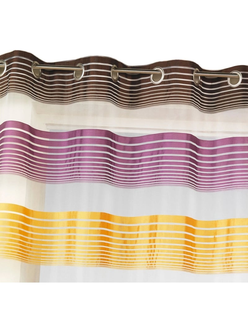 Tenda in organza con sottili righe orizzontali colorate Lilla chiaro - Kiabi