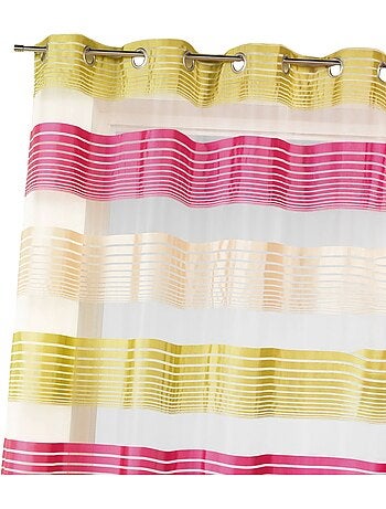 Tenda in organza con sottili righe orizzontali colorate