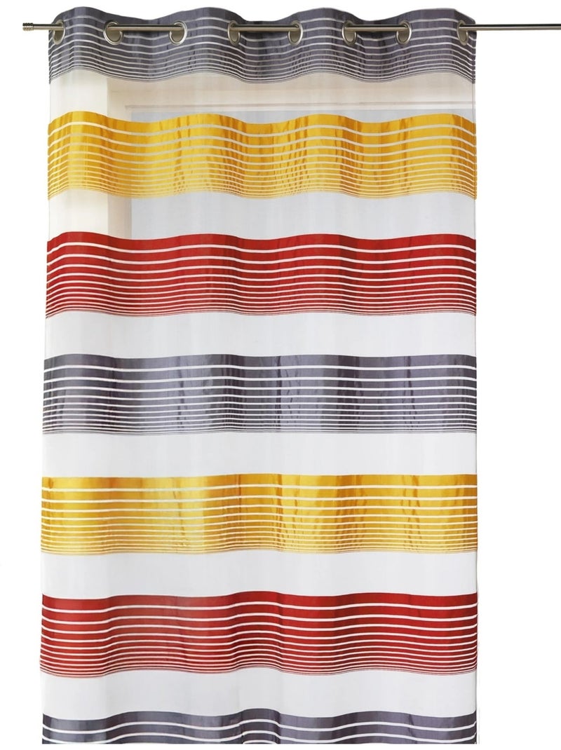 Tenda in organza con sottili righe orizzontali colorate Rosso - Kiabi
