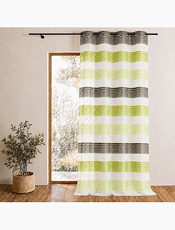 Tenda in organza con sottili righe orizzontali colorate