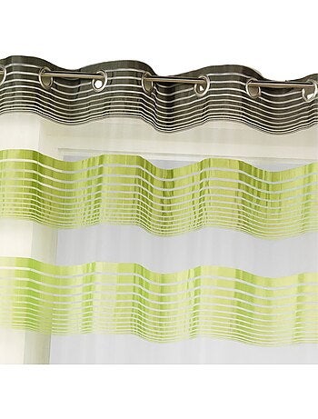 Tenda in organza con sottili righe orizzontali colorate