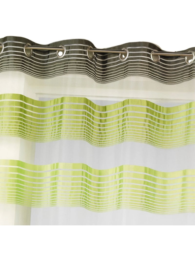 Tenda in organza con sottili righe orizzontali colorate Verde tiglio - Kiabi