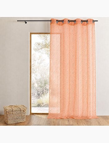 Tenda in organza ricamata con motivi a bolle
