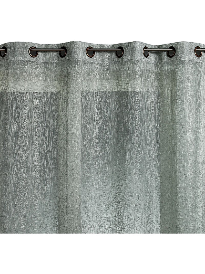 Tenda in organza ricamata, pronta da montare Grigio chiaro - Kiabi