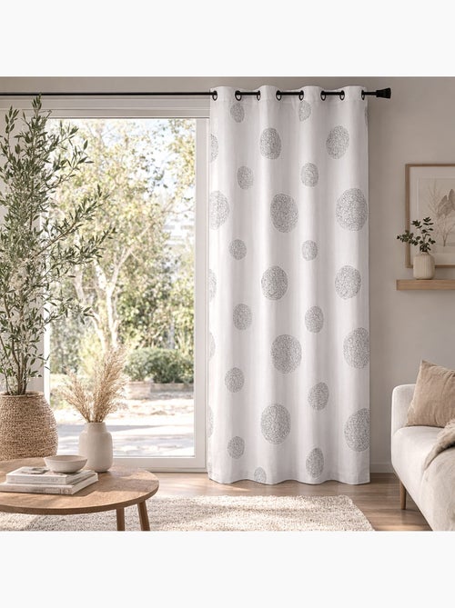 Tenda in shantung bianco, ricamata con cerchi misti - Kiabi Tenda in shantung bianco, ricamata con cerchi misti - Kiabi