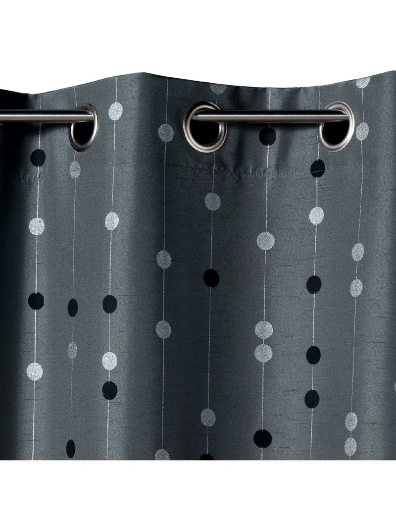 Tenda in shantung con motivo a palline intrecciate Grigio chiaro - Kiabi