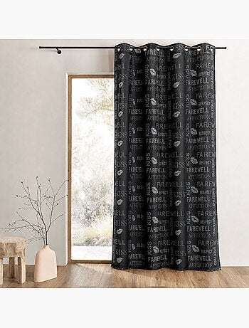 Tenda in shantung con paillettes e motivi stampati