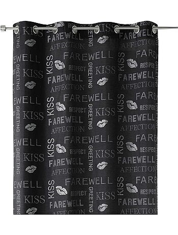 Tenda in shantung con paillettes e motivi stampati