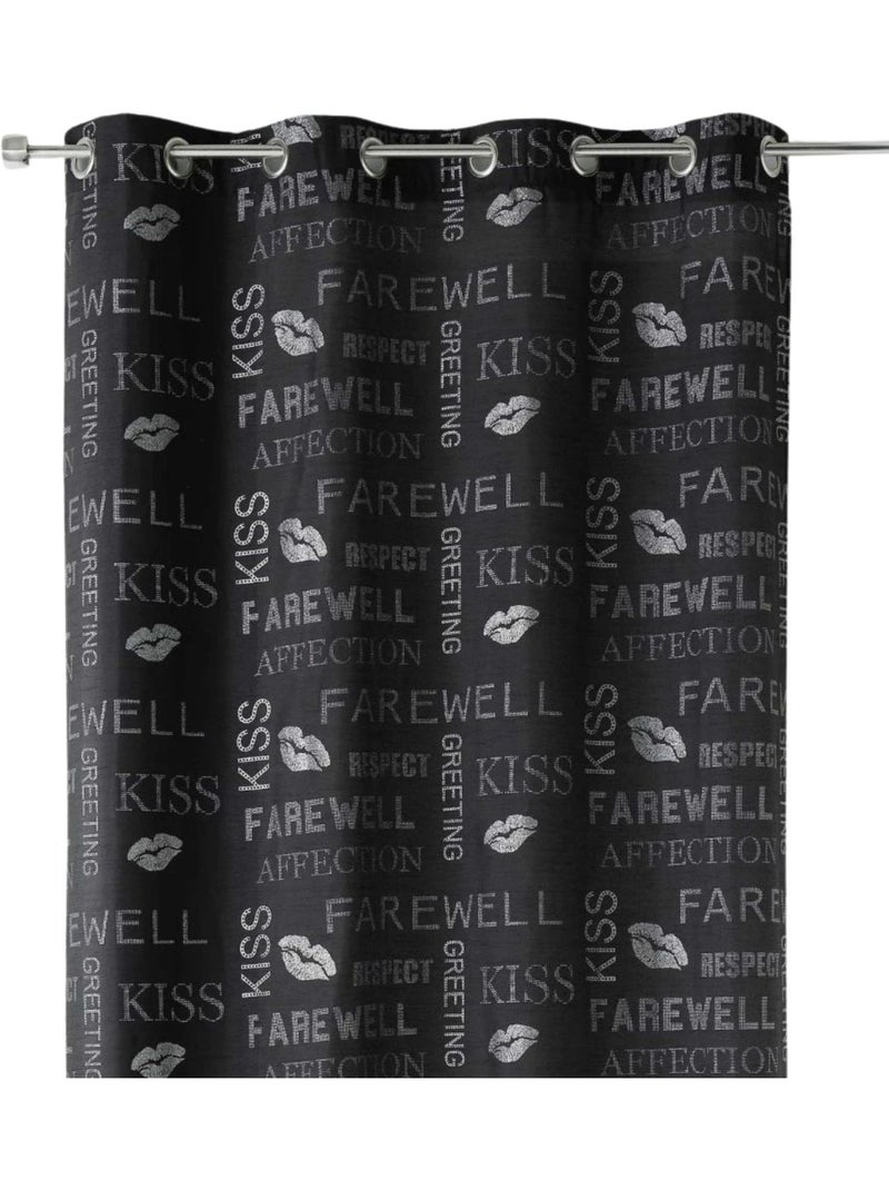 Tenda in shantung con paillettes e motivi stampati Nero - Kiabi