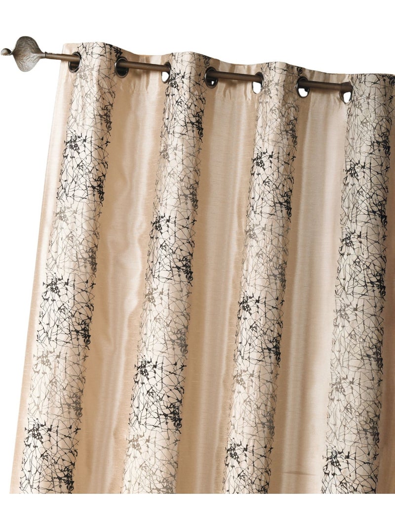 Tenda in shantung ricamato con fasce di motivi etnici Beige - Kiabi