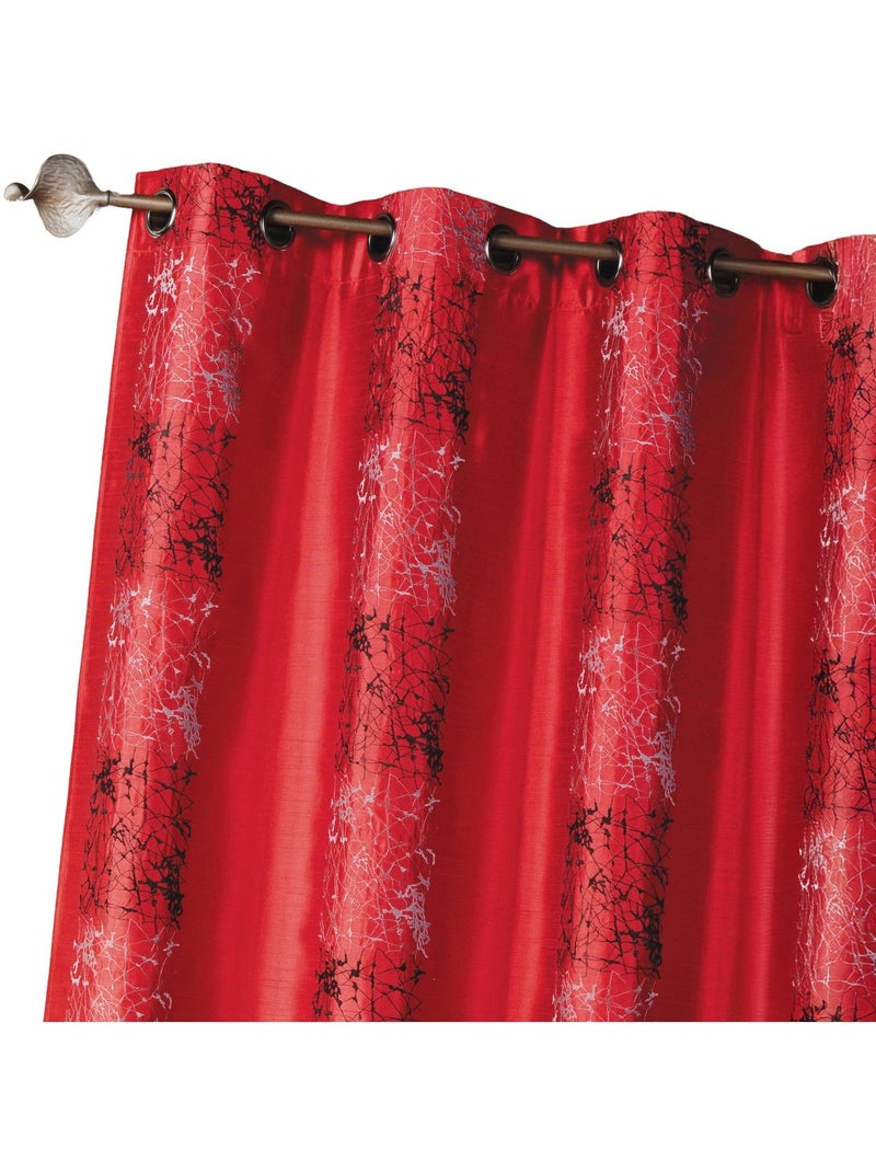 Tenda in shantung ricamato con fasce di motivi etnici Rosso mattone - Kiabi