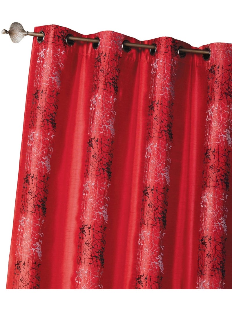 Tenda in shantung ricamato con fasce di motivi etnici Rosso mattone - Kiabi