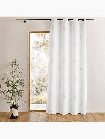 Tenda in shantung stampato argento