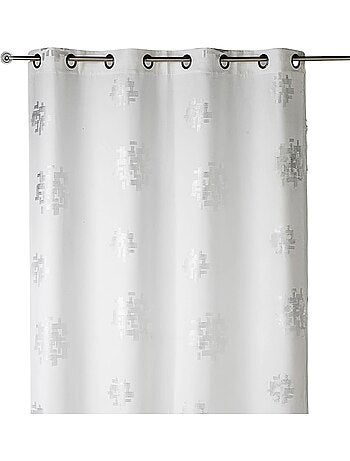 Tenda in shantung stampato argento