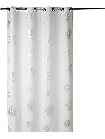Tenda in shantung stampato argento