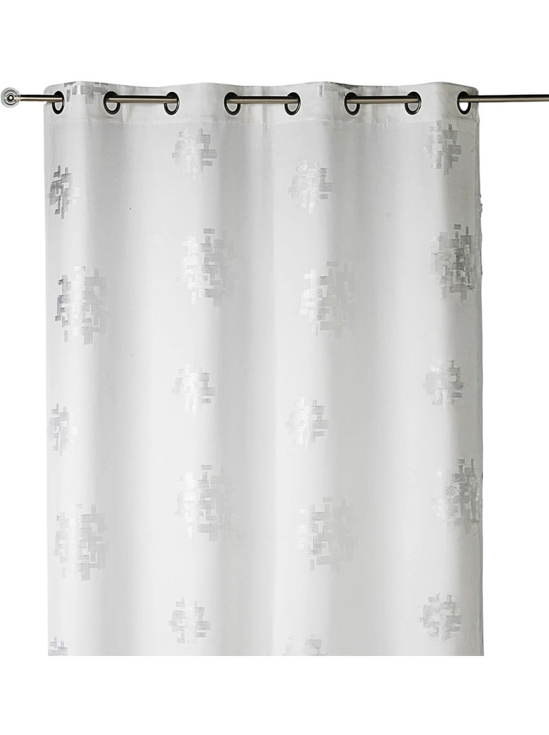 Tenda in shantung stampato argento Bianco - Kiabi