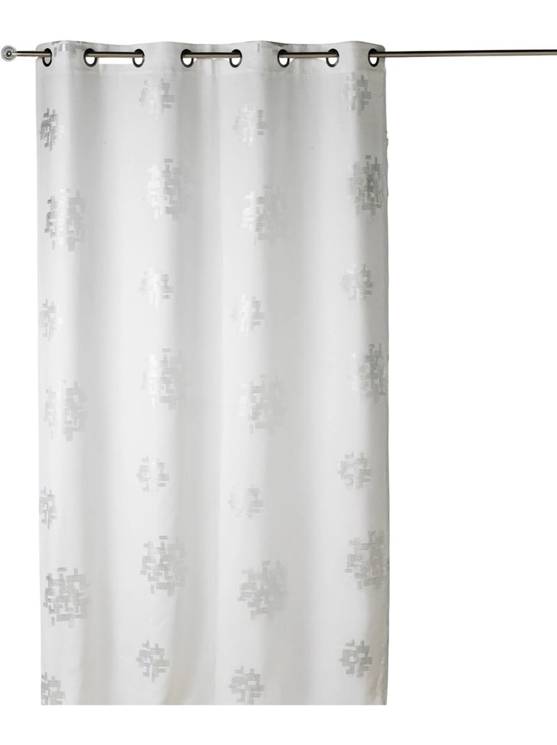 Tenda in shantung stampato argento Bianco - Kiabi