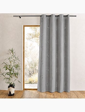Tenda in shantung stampato argento