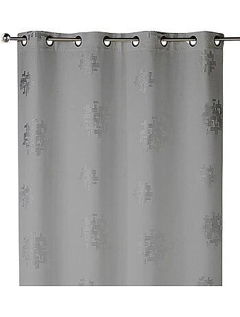 Tenda in shantung stampato argento