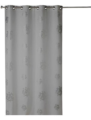 Tenda in shantung stampato argento