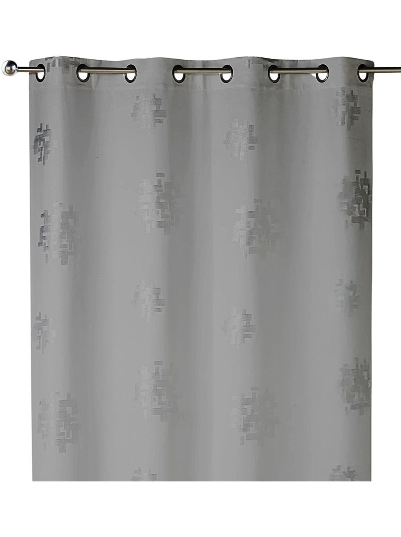 Tenda in shantung stampato argento Grigio chiaro - Kiabi