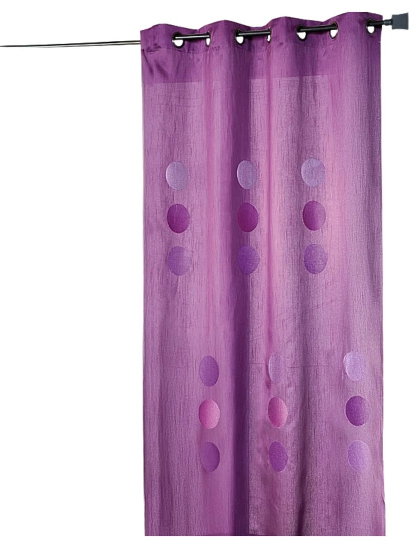 Tenda in taffetà shantung con motivo a grandi pois Viola prugna - Kiabi