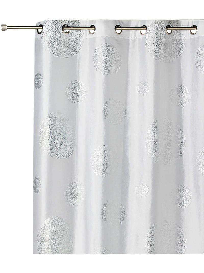 Tenda in taffetà stampato con cerchi argentati Bianco - Kiabi