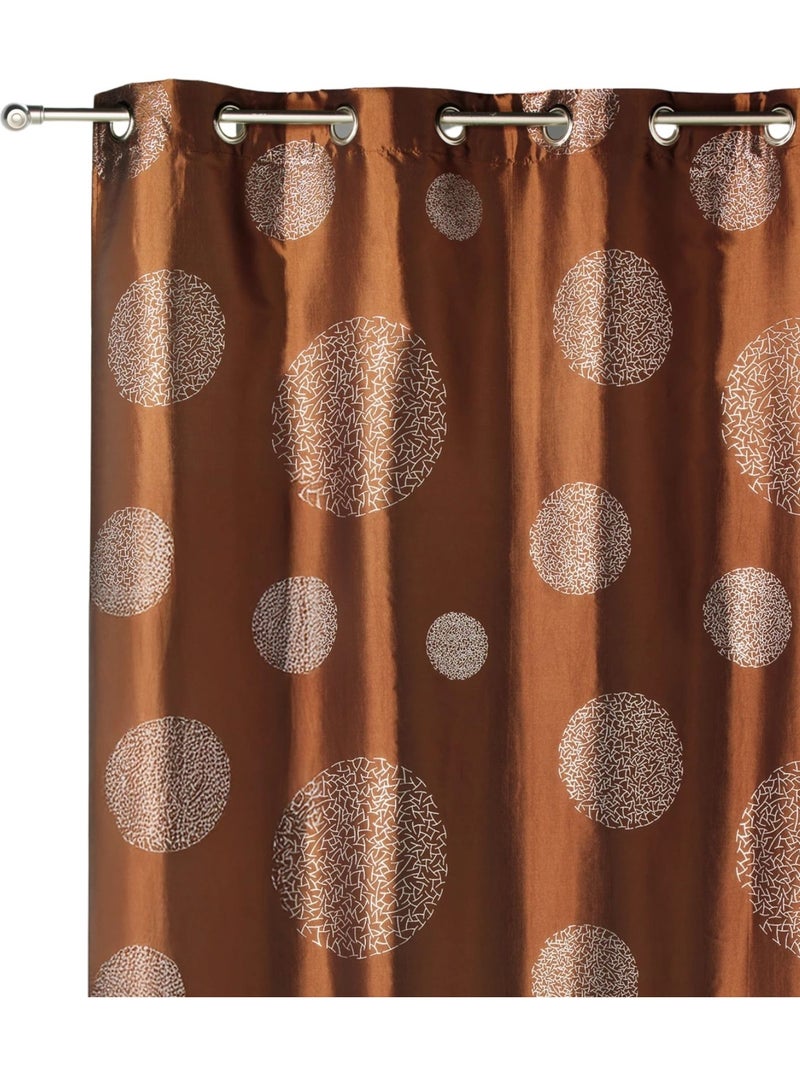 Tenda in taffetà stampato con cerchi argentati Marrone cioccolato - Kiabi
