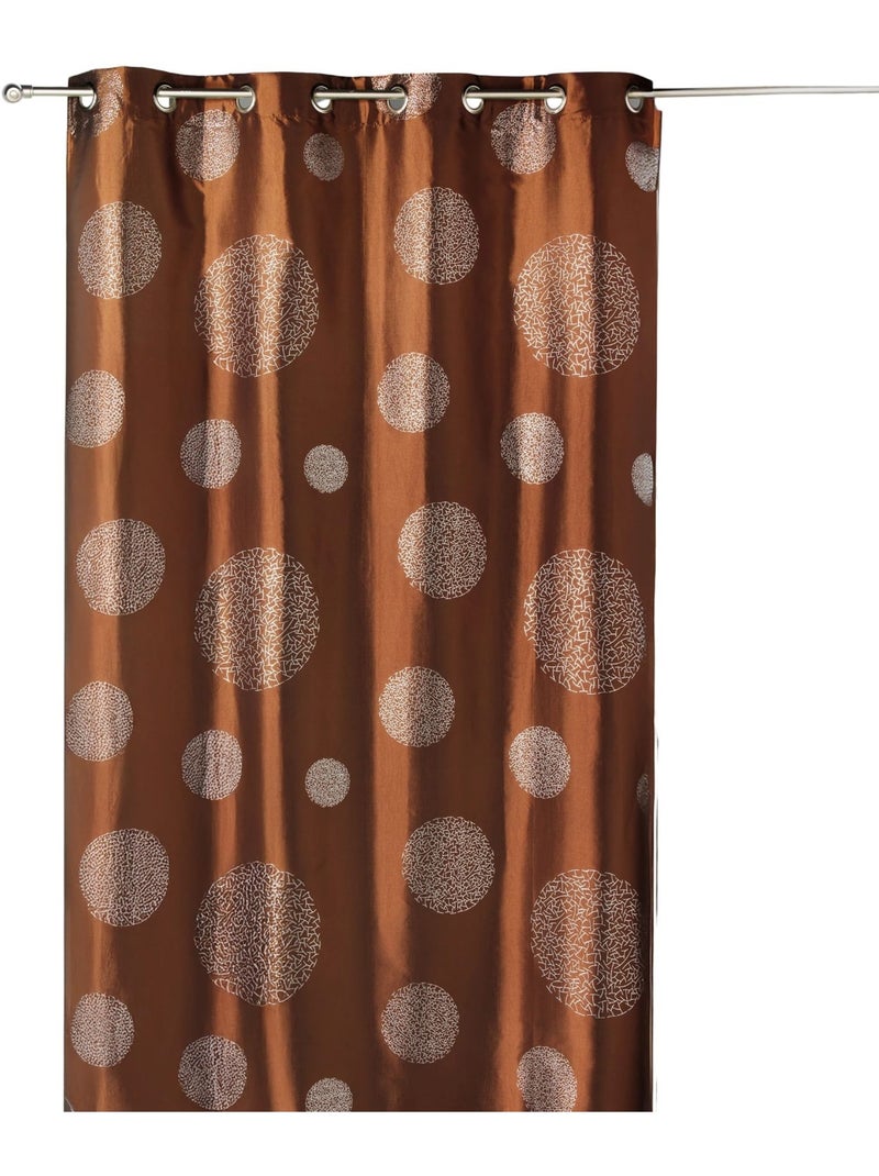 Tenda in taffetà stampato con cerchi argentati Marrone cioccolato - Kiabi