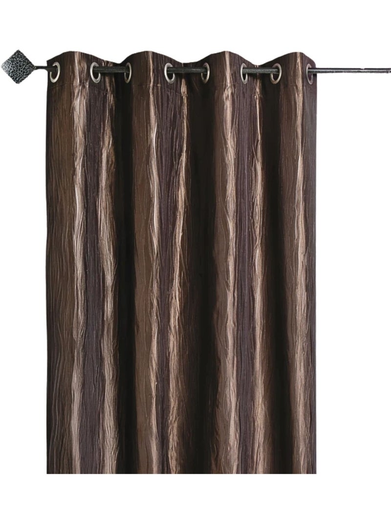 Tenda in taffetà stropicciato con occhielli Marrone cioccolato - Kiabi