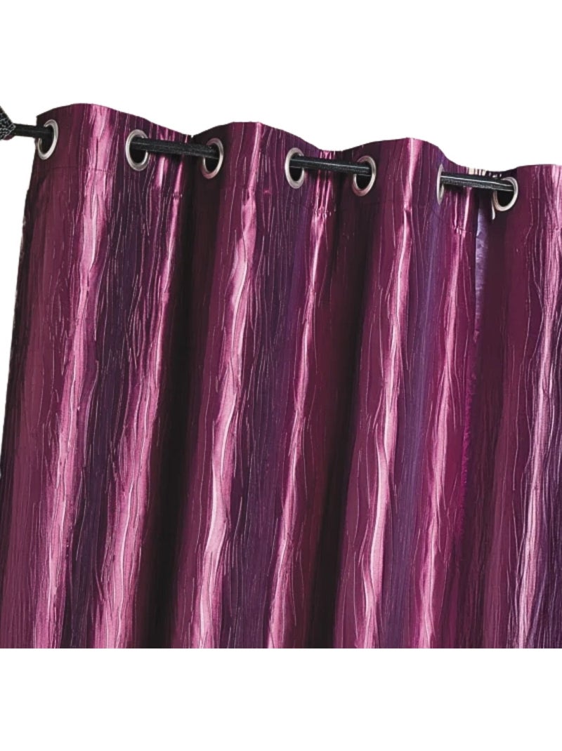 Tenda in taffetà stropicciato con occhielli Viola prugna - Kiabi
