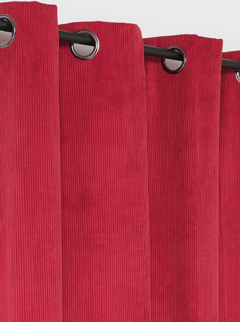 Tenda in velluto a coste oscurante e isolante Rosso - Kiabi