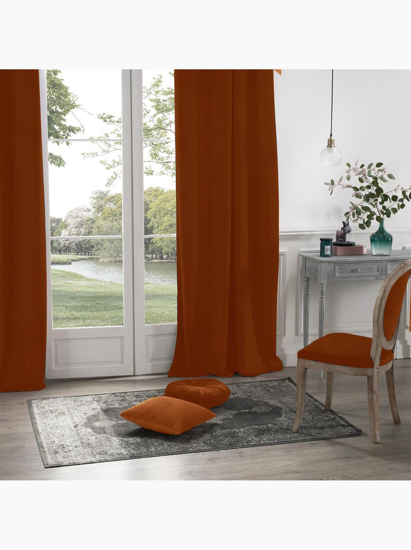 Tenda in velluto oscurante Terracotta - Kiabi