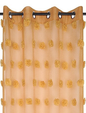 Tenda in Voile con pompon ricamati