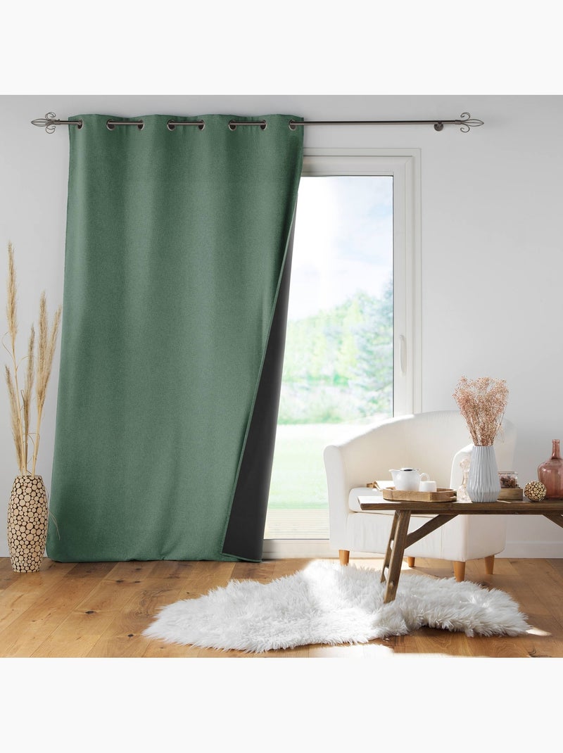 Tenda isolante a tinta unita con occhielli Verde - Kiabi