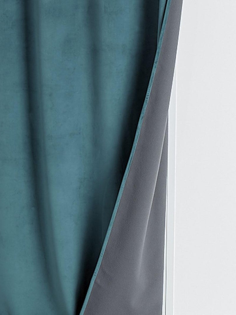 Tenda isolante e oscurante in velluto foderato in pile Blu pavone - Kiabi